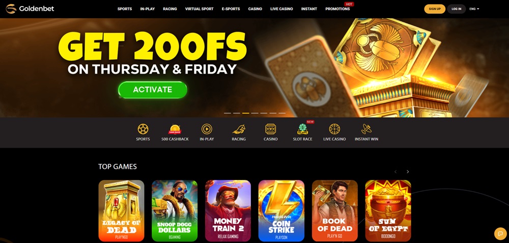 goldenbet casino úvodní