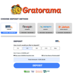 Gratorama vklad a výběr peněz