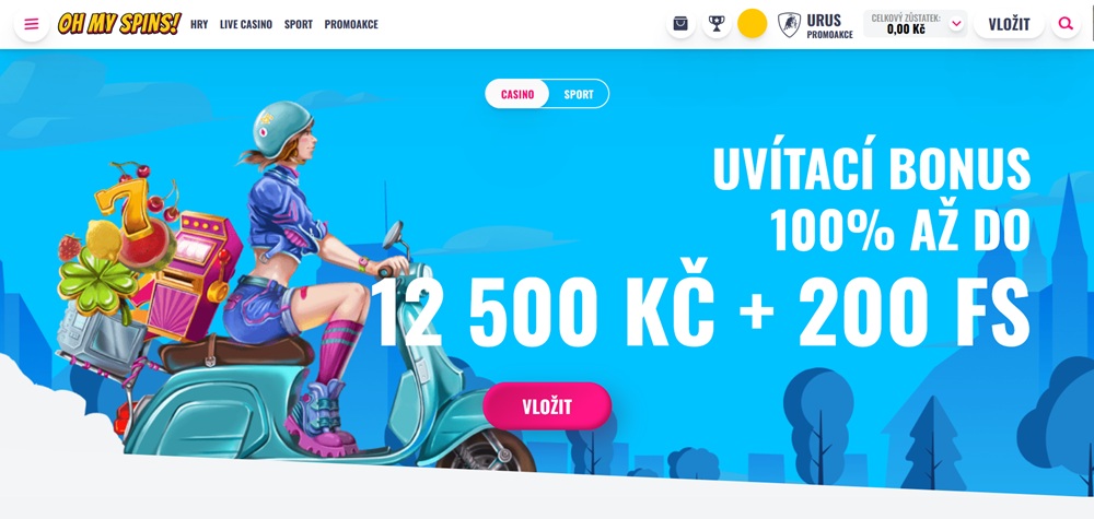 Oh My Spins casino homepage