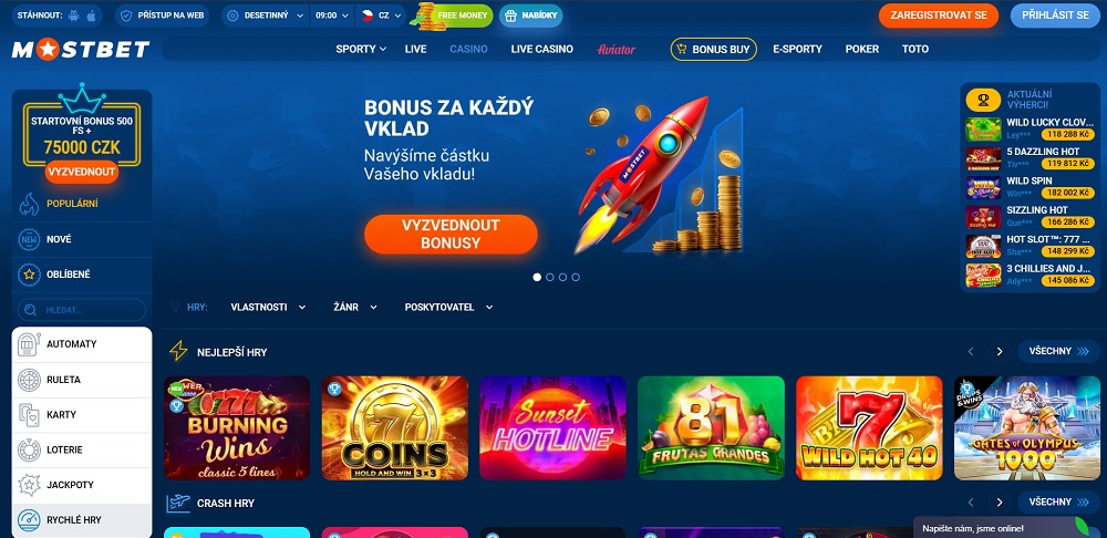 Mostbet casino náhed