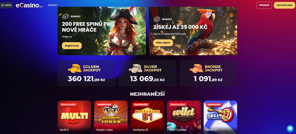 Web casina eCasino.cz