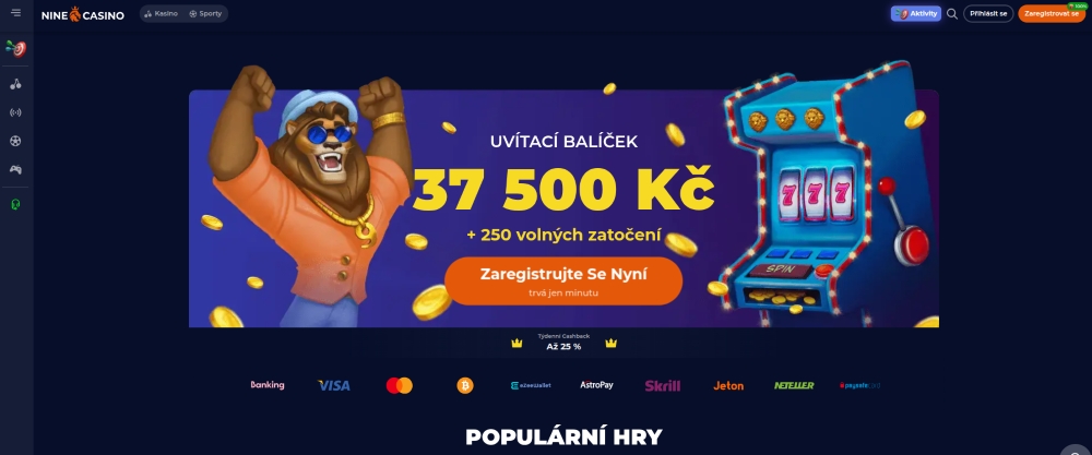 Příjďte si pro uvítací bonus až 37 500 Kč a 250 free spins pro nové hráče