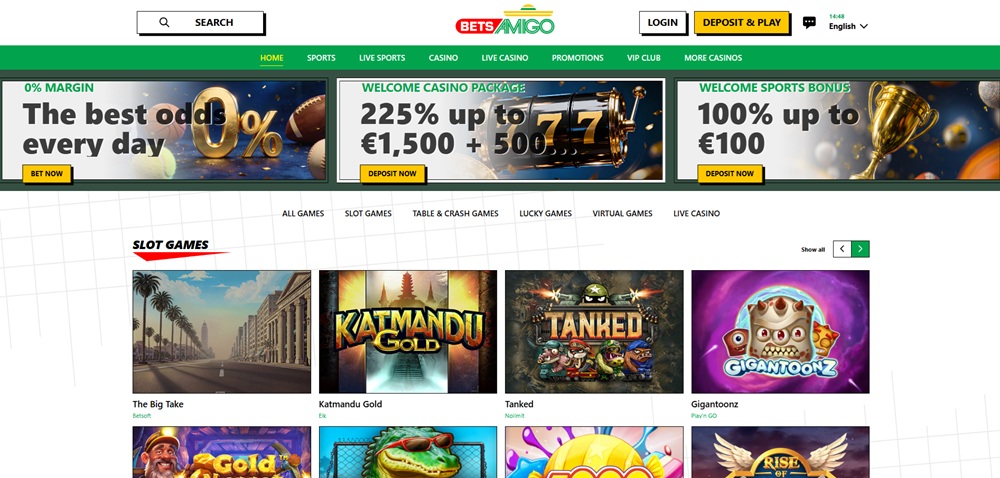 Bets Amigo casino uvodni