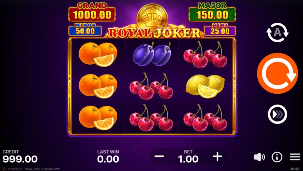 royal joker hold and win slot