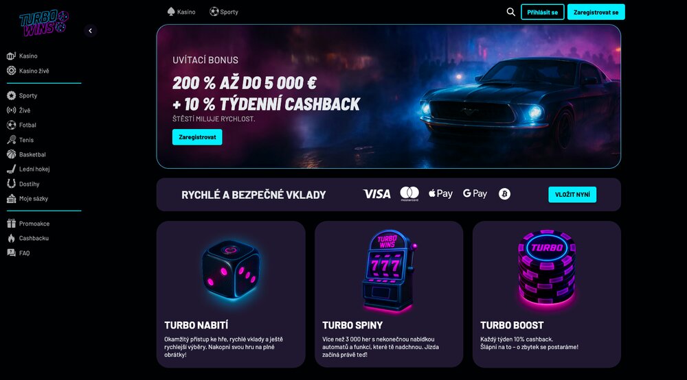 Turbo Wins uvítací bonus