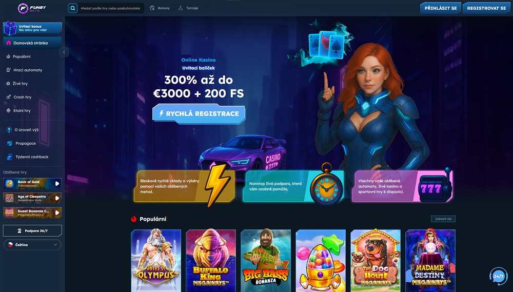 Náhled uvítacího bonusu a top her v online casinu FunzyBets