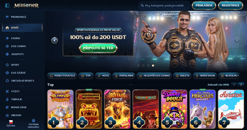 Millioner casino úvodní strana