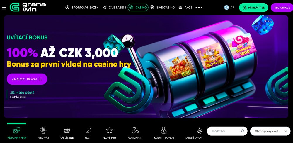 GranaWin casino homepage