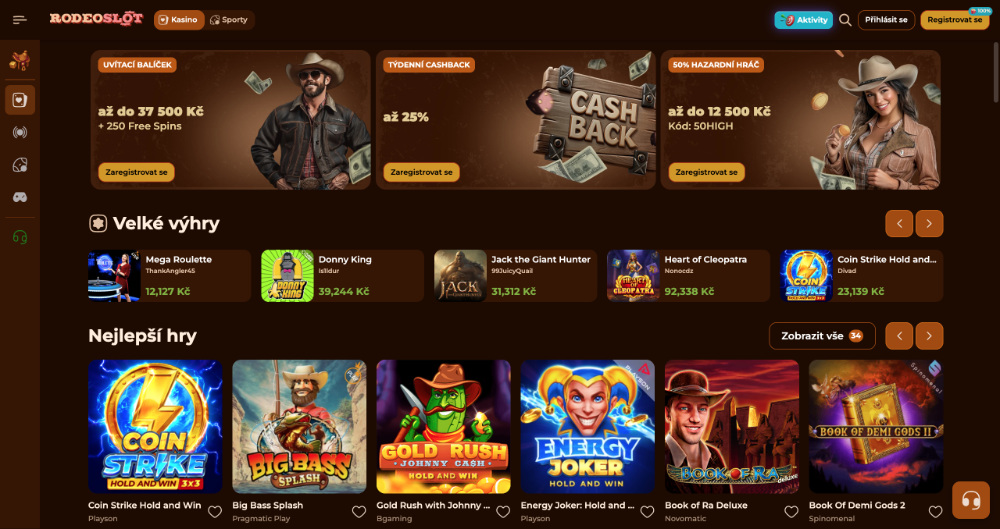Rodeoslot casino úvodní
