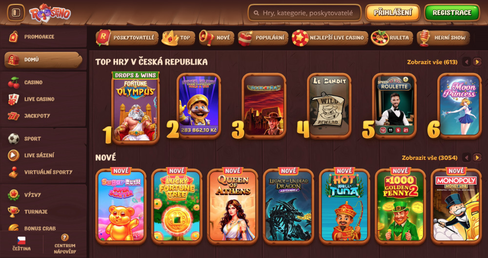 Roostino casino úvodní