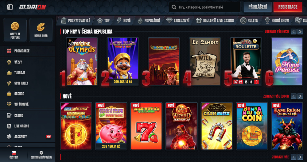 Glorion online casino úvod