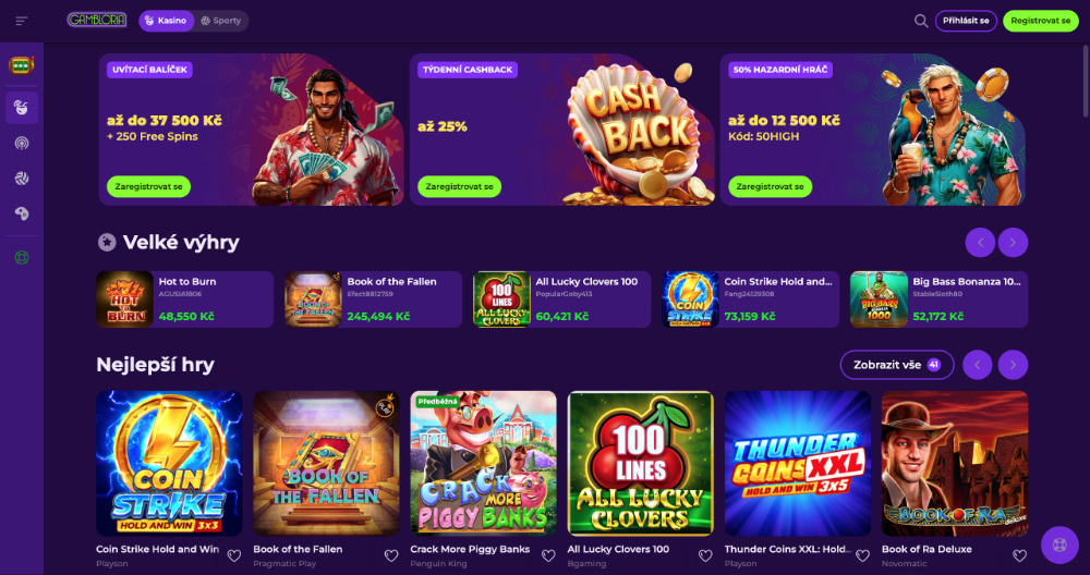 Gambloria casino úvodní