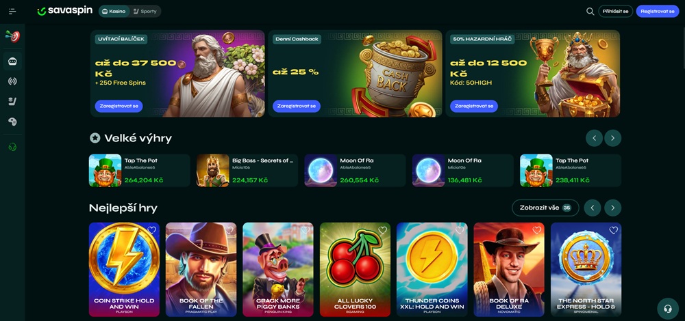 Savaspin casino úvodní