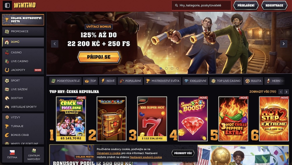 Wintino casino homepage