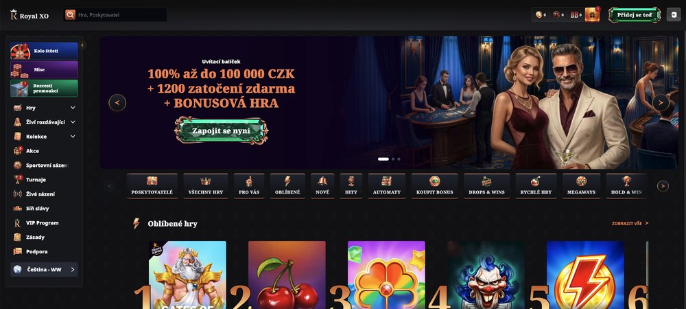 RoyalXO casino homepage